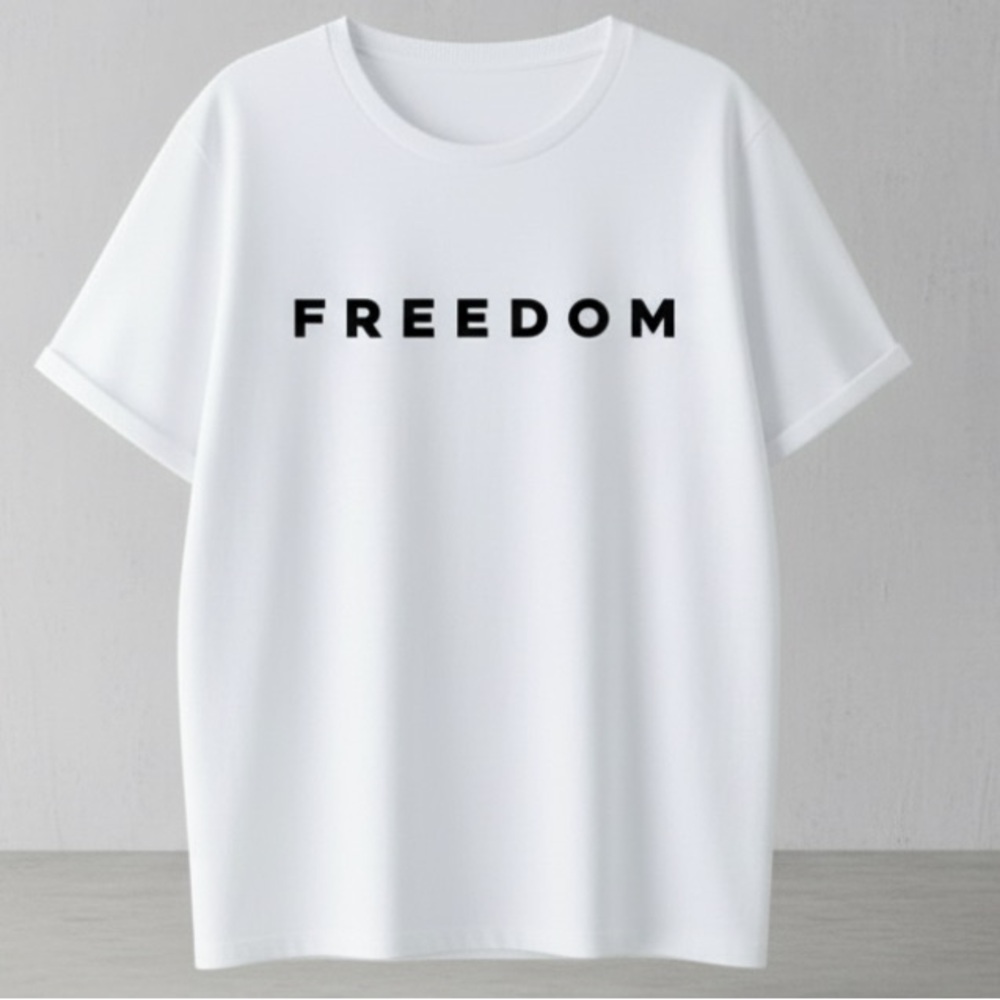 White Freedom Graphic Tee